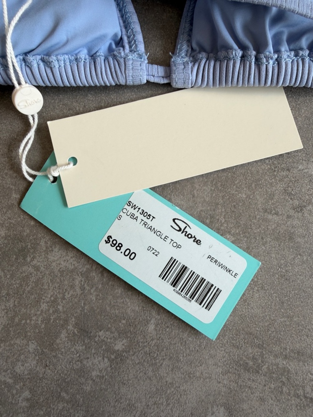 Shore Light Blue Ribbed String Bikini Set - Picture 5 of 5